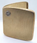 A 9ct gold cigarette case weighing 106g including springs and elastic.