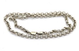 A hallmarked silver belcher link chain necklace, 20.1g.