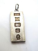 A large hallmarked silver ingot, 31.5g.