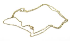 A fine 9ct gold chain, stamped 375 to clasp, 0.
