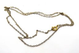 A fine yellow metal chain, indistinct marks to clasp, 0.