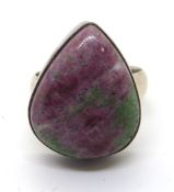 A hardstone ring, no apparent hallmarks.