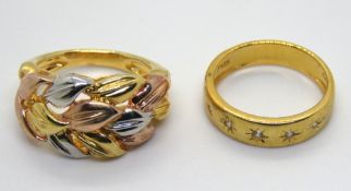 Two silver rings, size K.