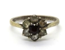 A gold plated floral ring size P.