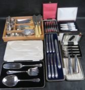 A quantity of assorted silver plate cutlery.