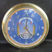 A large Masonic wall clock.
