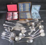A quantity of assorted silver plate cutlery.