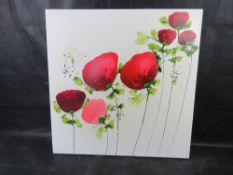 Canvas print; Poppy Passion by Jean Picton, 61 x 61cm.