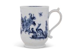 A Lowestoft style porcelain mug, the base dated Abm Moore, August 29 1765 but Samson copy, 9cm high