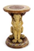 An impressive 19th Century Maiolica garden seat by Brown Westhead and Moore, decorated in Maiolica
