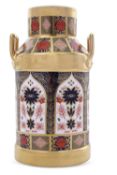 ROYAL CROWN DERBY MILK CHURN IN THE OLD IMARI 1128 PATTERN 24cm high 24cm high good condition