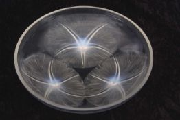 R LALIQUE (1860-1945): VOLUBILIS BOWL, NO. 383, des 1921 clear and opalescent glass with wheel
