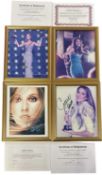 Four framed and glazed 8x10 photographs bearing the signature of Celine Dion [with COAs] (