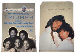 A pair of cardboard promotional posters for The Jacksons [Triumph] and Barbra Streisand [Guilty]