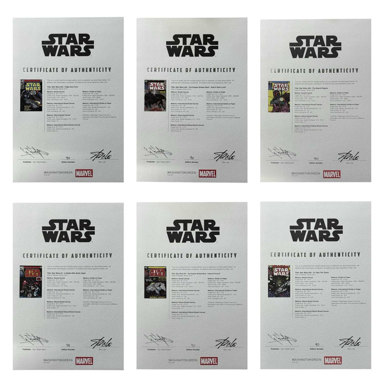 MARVEL STAR WARS LIMITED EDITION PRINTS [SIGNED]. Washington Green and CC/Marvel Fine Art. A set - Image 2 of 16