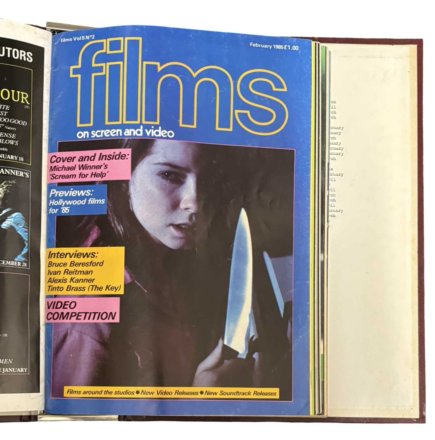A complete run of FILMS: ON SCREEN AND VIDEO magazine, 1980 - 1985, housed in ringbinders - Image 8 of 9