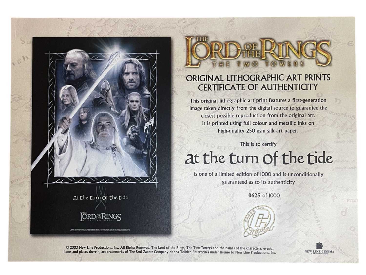 A pair of limited edition Lord of the Rings lithographic prints, with COA to verso, to include: - At - Image 2 of 3