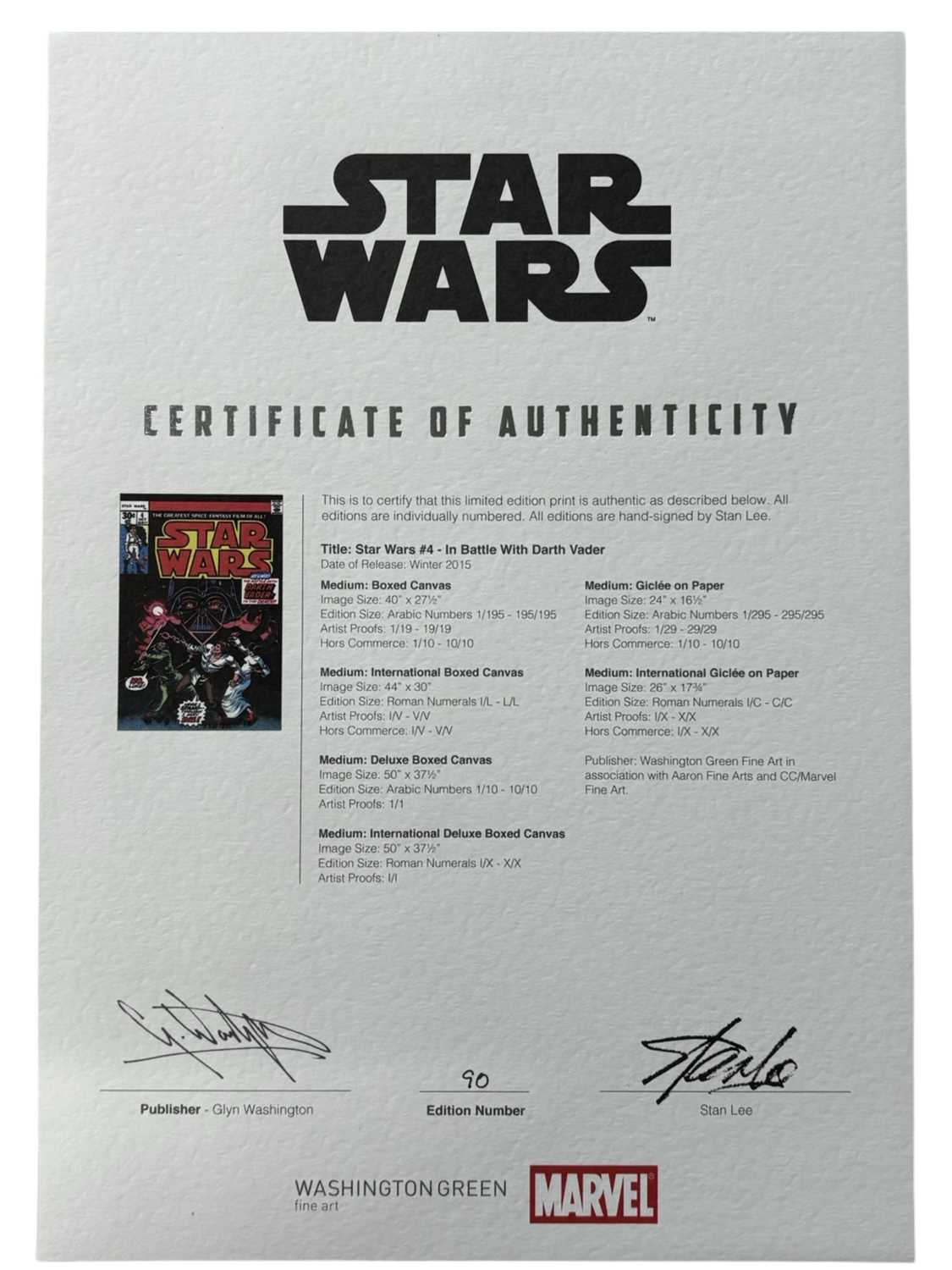MARVEL STAR WARS LIMITED EDITION PRINTS [SIGNED]. Washington Green and CC/Marvel Fine Art. A set - Image 11 of 16
