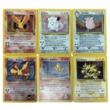 POKEMON TCG 1999 holographics: Moltres 12/16; Blaine's Moltres 1/132; Rocket's Moltres 12/132;