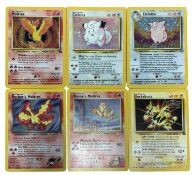 POKEMON TCG 1999 holographics: Moltres 12/16; Blaine's Moltres 1/132; Rocket's Moltres 12/132;