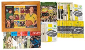 A mixed lot of various vintage football memorabilia, to include: - Framed and glazed colour photo