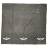 MORGAN MOTOR COMPANY. Original large table cloth with Morgan Motor company logos. Some marks where
