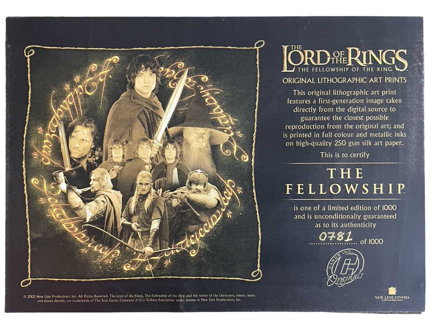 A pair of limited edition Lord of the Rings lithographic prints, with COA to verso, to include: - At - Image 3 of 3