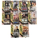 Ten carded die-cast James Bond cars by Corgi