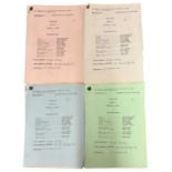 Four original Doctor Who rehearsal scripts, 1981. Written by Christopher Bailey, Serial 5Y, episodes