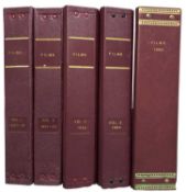 A complete run of FILMS: ON SCREEN AND VIDEO magazine, 1980 - 1985, housed in ringbinders