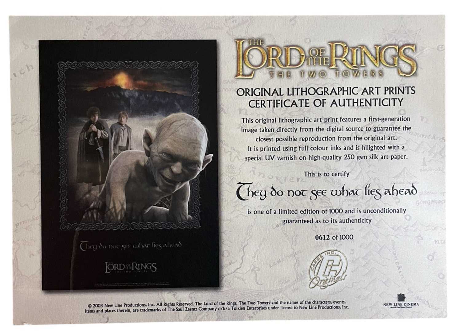 A pair of limited edition Lord of the Rings lithographic prints, with COA to verso, to include: - - Image 3 of 3