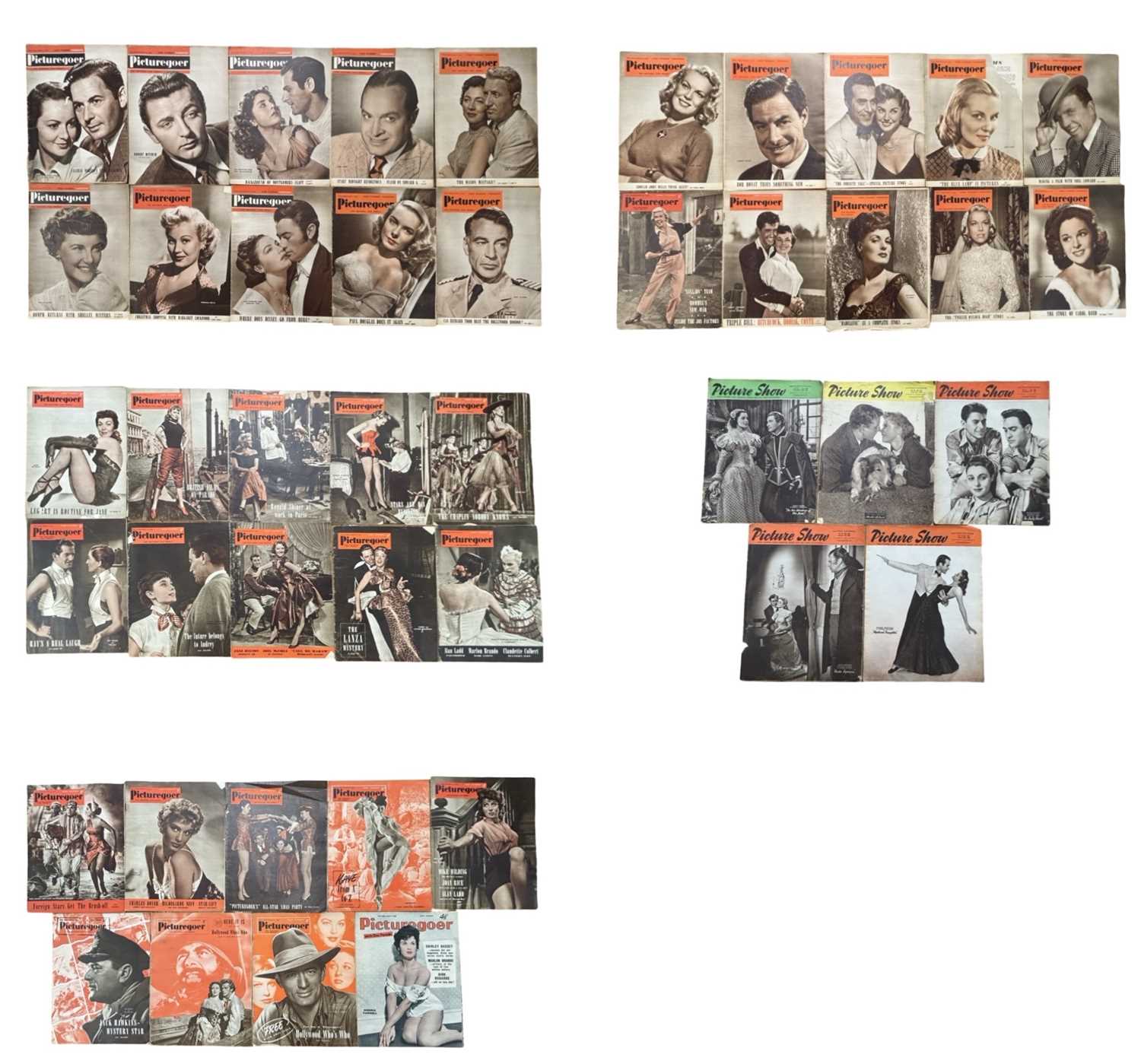 A collection of vintage film magazines, to include Picturegoer (1949 - 1953, qty 39) and Pictureshow