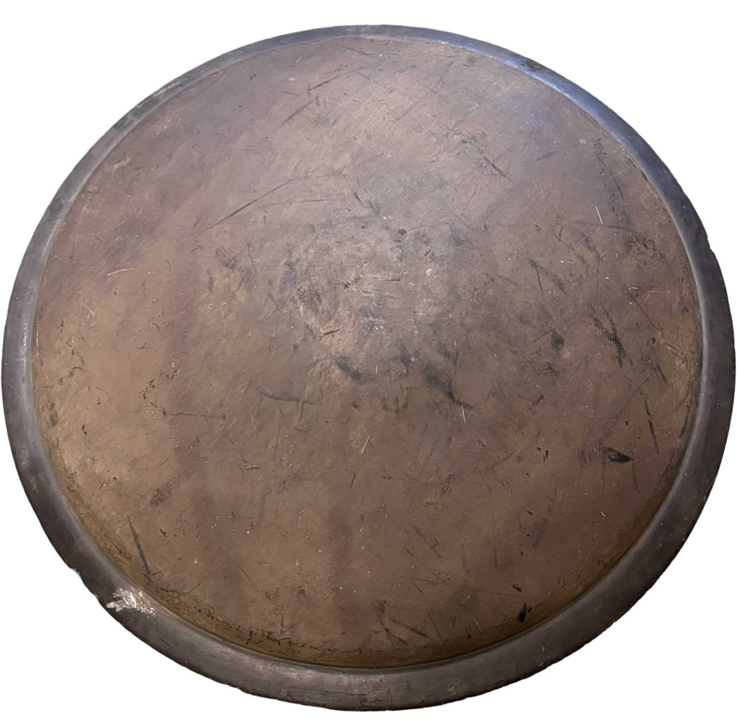 A fibreglass prop Grecian shield, purportedly used during the filming of JASON AND THE ARGONAUTS (