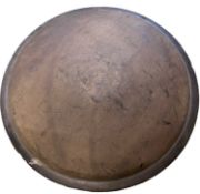 A fibreglass prop Grecian shield, purportedly used during the filming of JASON AND THE ARGONAUTS (