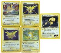 POKEMON TCG 1999 holographics: Raichu 14/102; Dark Raichu 83/82; Zapdos 15/62; Rocket's Zapdos 15/