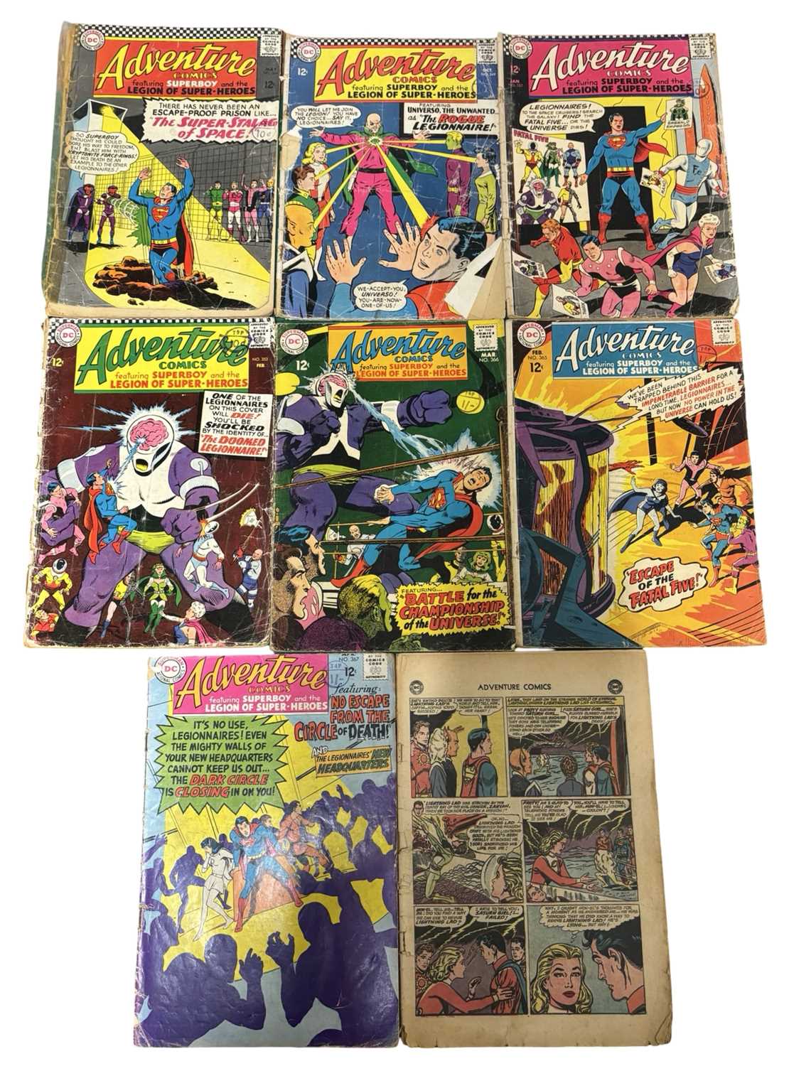 1960s SUPERMAN ADVENTURE COMICS, #s344, 349, 352, 353, 365, 366, 367, plus one other disbouns and