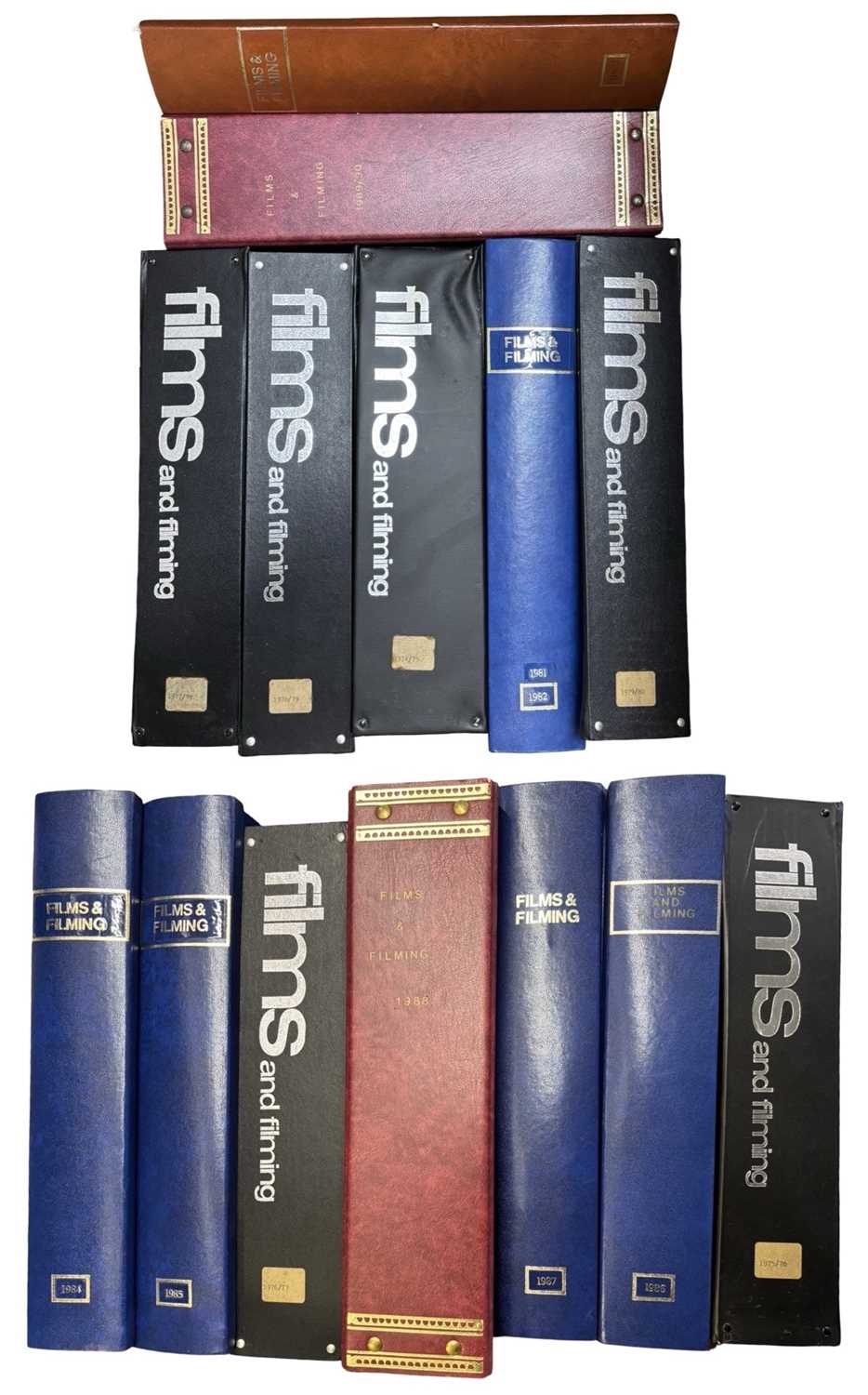A complete run of FILMS AND FILMING magazine, 1974 - 1988, housed in binders.