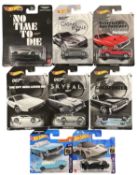 Eight carded Hotwheels James Bond cars