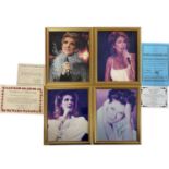Four framed and glazed 8x10 photographs bearing the signature of Celine Dion [with COAs] (