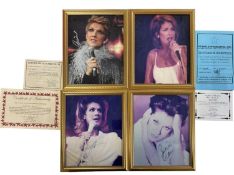 Four framed and glazed 8x10 photographs bearing the signature of Celine Dion [with COAs] (