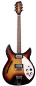 A 1960s reproduction Rickenbacker 12-string guitar in orange sunburst. Purchase by current owner