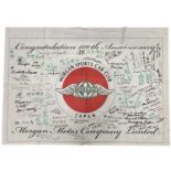 MORGAN MOTOR COMPANY. Morgan Sports Car Club Japan banner, celebrating the 100th anniversary of