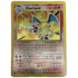 POKEMON TCG 1999: First edition Charizard holographic, 4/102. Played, chipping to card edges and