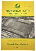 FOOTBALL MATCHDAY PROGRAMME: Norwich City v Rochdale, Tuesday 1st May, 1962, FA Cup Final