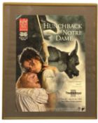 A framed and glazed Norwich Theatre Royal poster for The Hunchback of Notre Dame [Tues 20th - Sat
