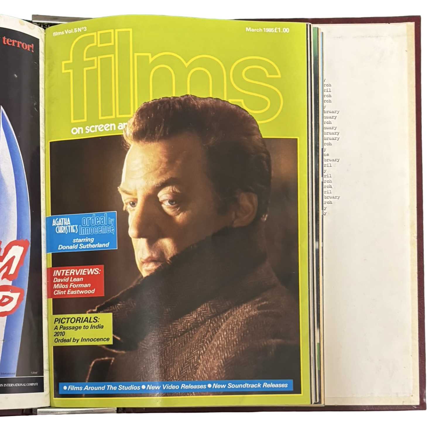 A complete run of FILMS: ON SCREEN AND VIDEO magazine, 1980 - 1985, housed in ringbinders - Image 9 of 9