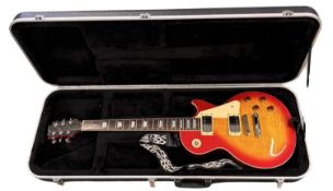 An Epiphone [Gibson] Les Paul 6-string electric guitar in red sunburst. Serial number U03083726
