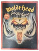 A 1980s French tour poster for Motorhead, Girlschool and Destruction, mounted to thick board Size