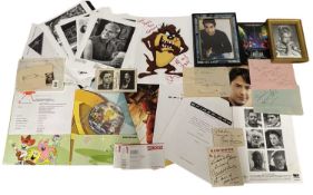 A mixed lot of various signed ephemera and photographs, to include: press packs for The