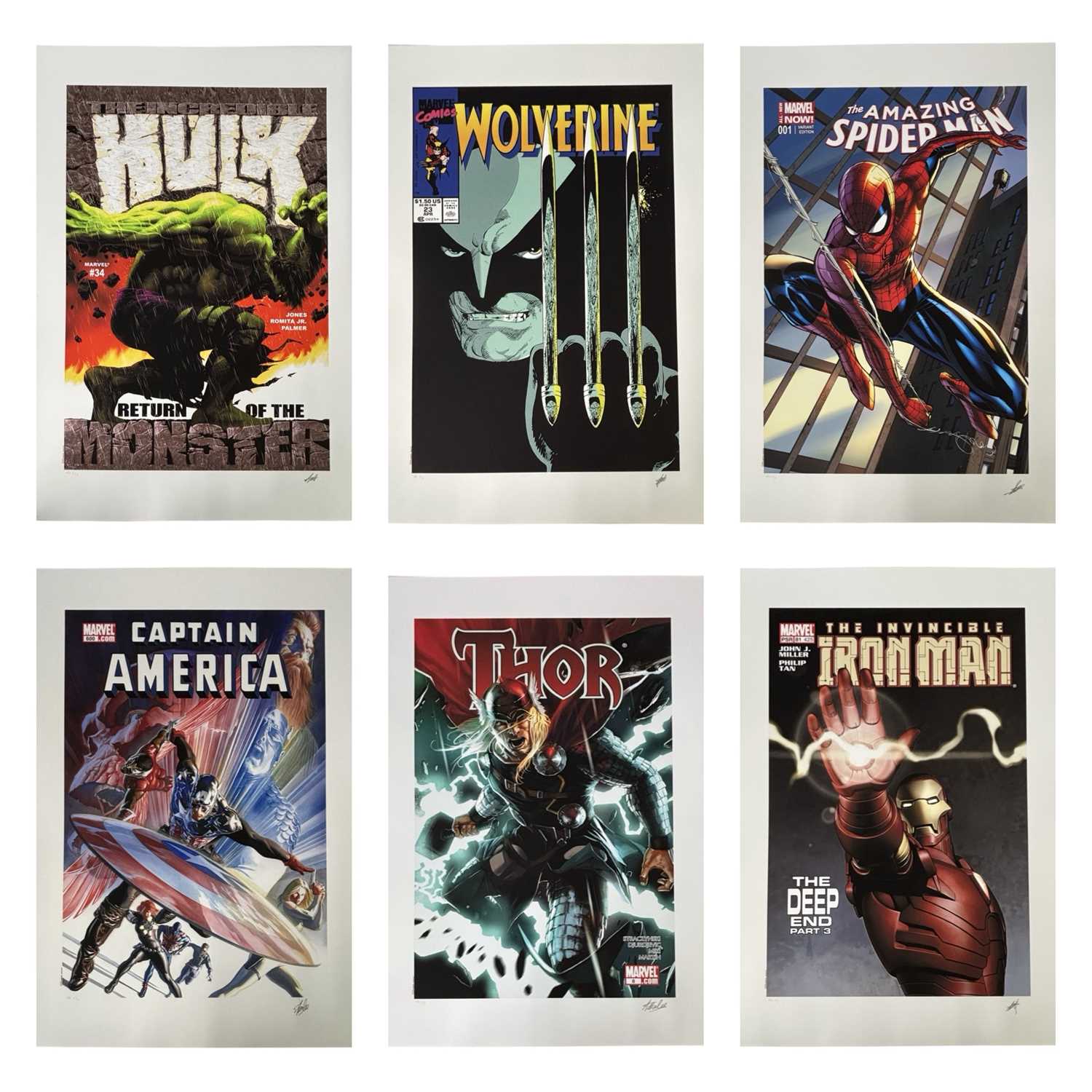 MARVEL 95 COMMEMORATIVE LIMITED EDITION PRINTS [SIGNED]. Washington Green and CC/Marvel Fine Art.